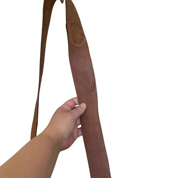 Full Grain Leather Mixed Animal Fur Shoulder Bag Tote Mexico Handmade Brown Boho - Picture 15 of 16